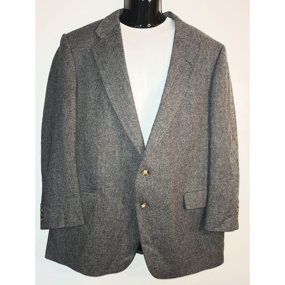 CHAPS RALPH LAUREN Men's Charcoal Pinstripe 100% Wool Suit Jacket 42R M004